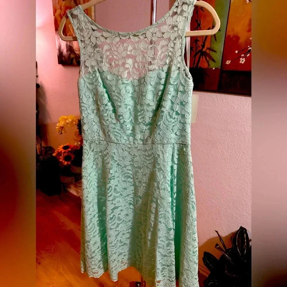 David’s bridal mint lace mini dress size 6 - Picture 4 of 12